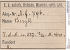Etiketten zu Beryll (NHMW-MIN-Af796)